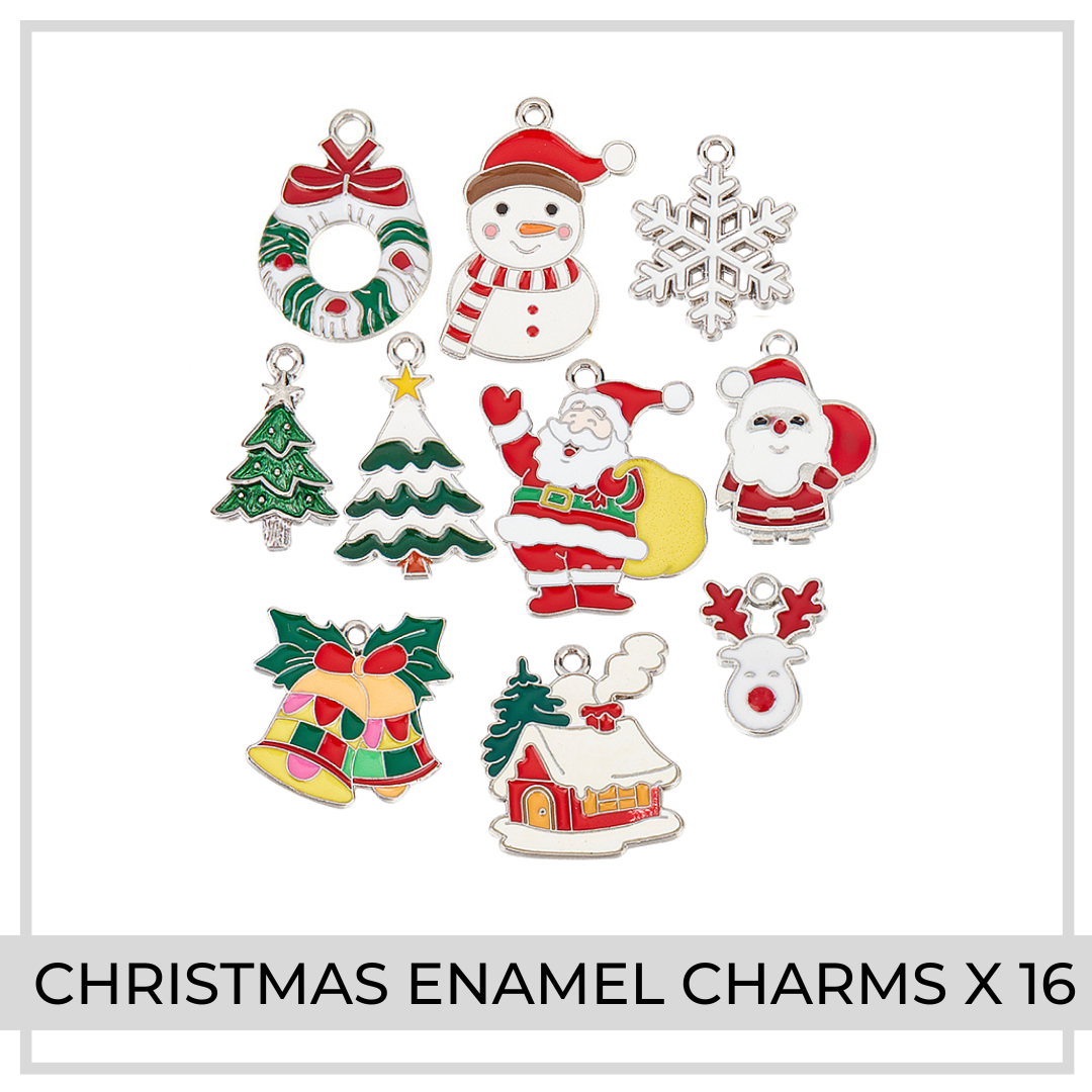 Christmas Enamel Charms x 10 | (SET A)