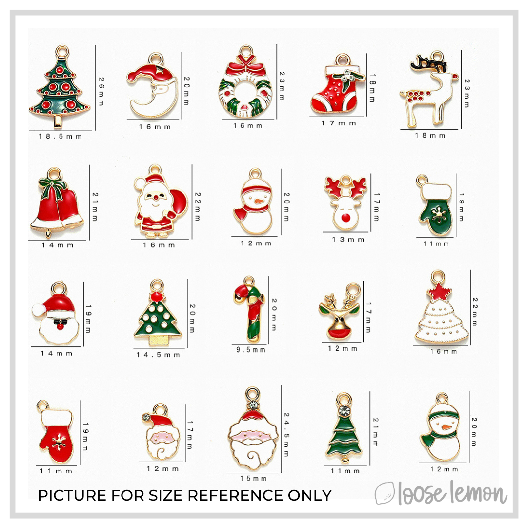 Christmas Enamel Charms x 10 | (SET E)