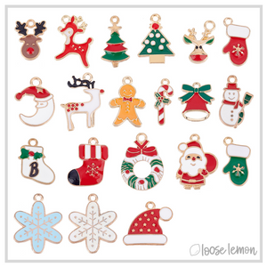 Christmas Enamel Charms x 20 | (SET I)