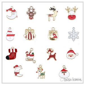 Christmas Enamel Charms x 15 | (SET J)