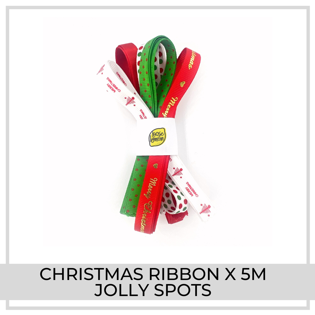 Christmas Ribbon x 5m (Jolly Spots)