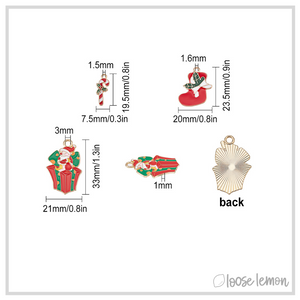 Christmas Enamel Charms x 16 | (SET H)