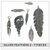 Silver Feather Charms x 7 (Set 2)