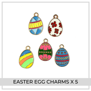 Easter Egg Enamel Charms x 5