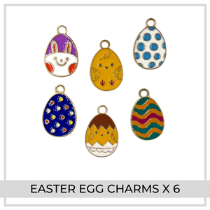 Easter Egg Enamel Charms x 6