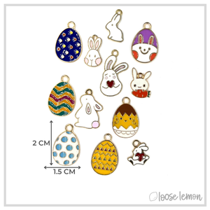 Easter Enamel Charms x 12