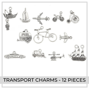 Silver Transport Charms x 12