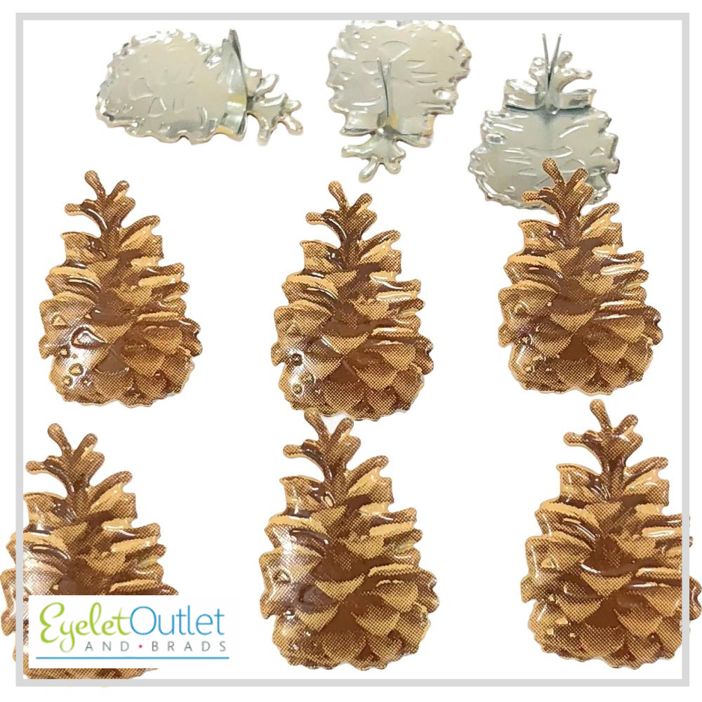 Christmas Pinecone Brads x 12 | Eyelet Outlet