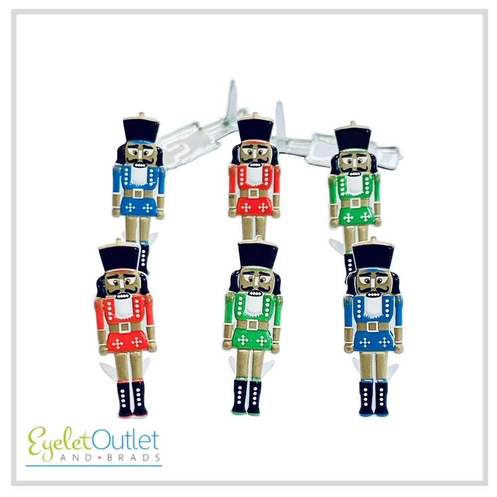 Christmas Nutcracker Brads x 12 | Eyelet Outlet