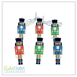 Christmas Nutcracker Brads x 12 | Eyelet Outlet