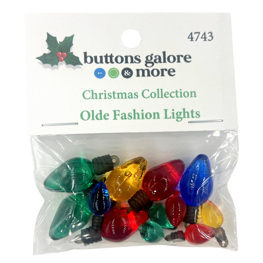 Christmas Buttons x 12 | Olde Fashion Lights (Buttons Galore & More)