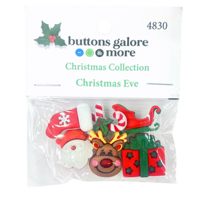Christmas Buttons x 6 | Christmas Eve (Buttons Galore & More)