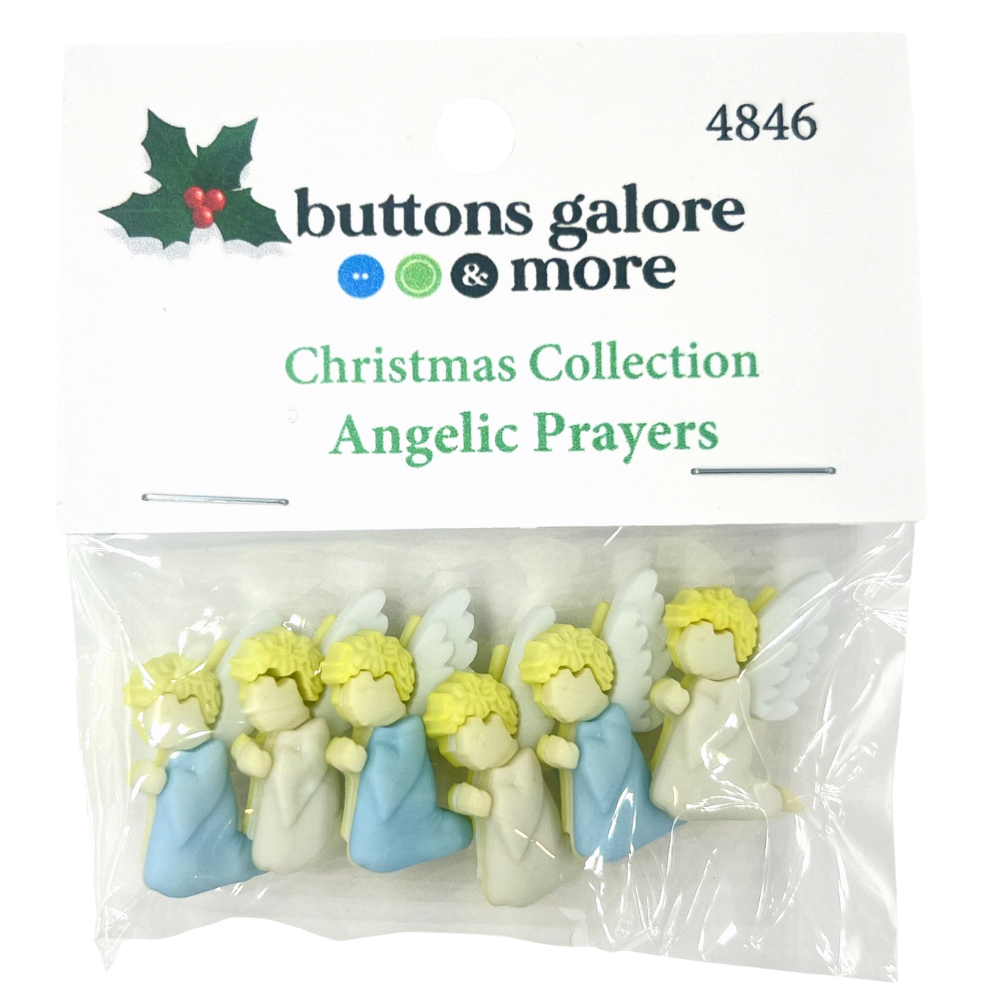 Christmas Buttons x 6 | Angelic Prayers (Buttons Galore & More)