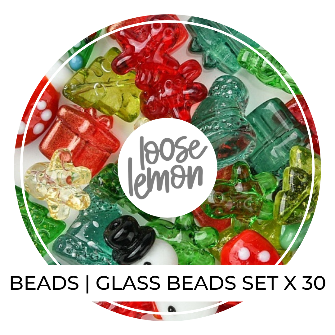 Glass Beads Christmas Set x 30
