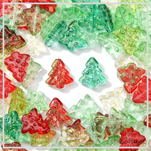 Glass Tree Beads x 10