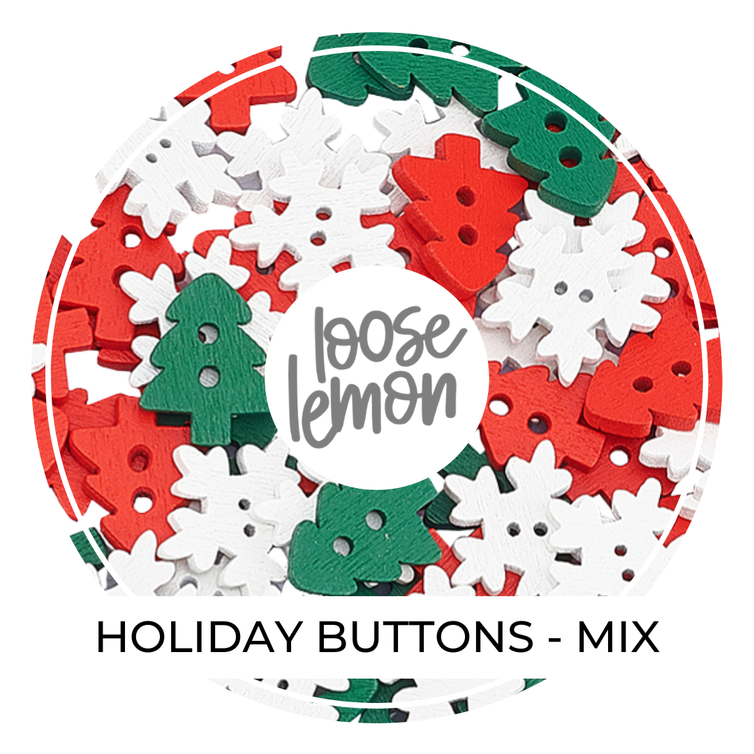 Holiday Buttons x 9 | Mix