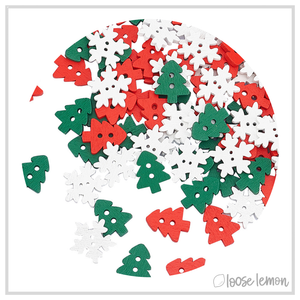 Holiday Buttons x 9 | Mix