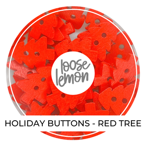 Holiday Buttons x 9 | Red Tree