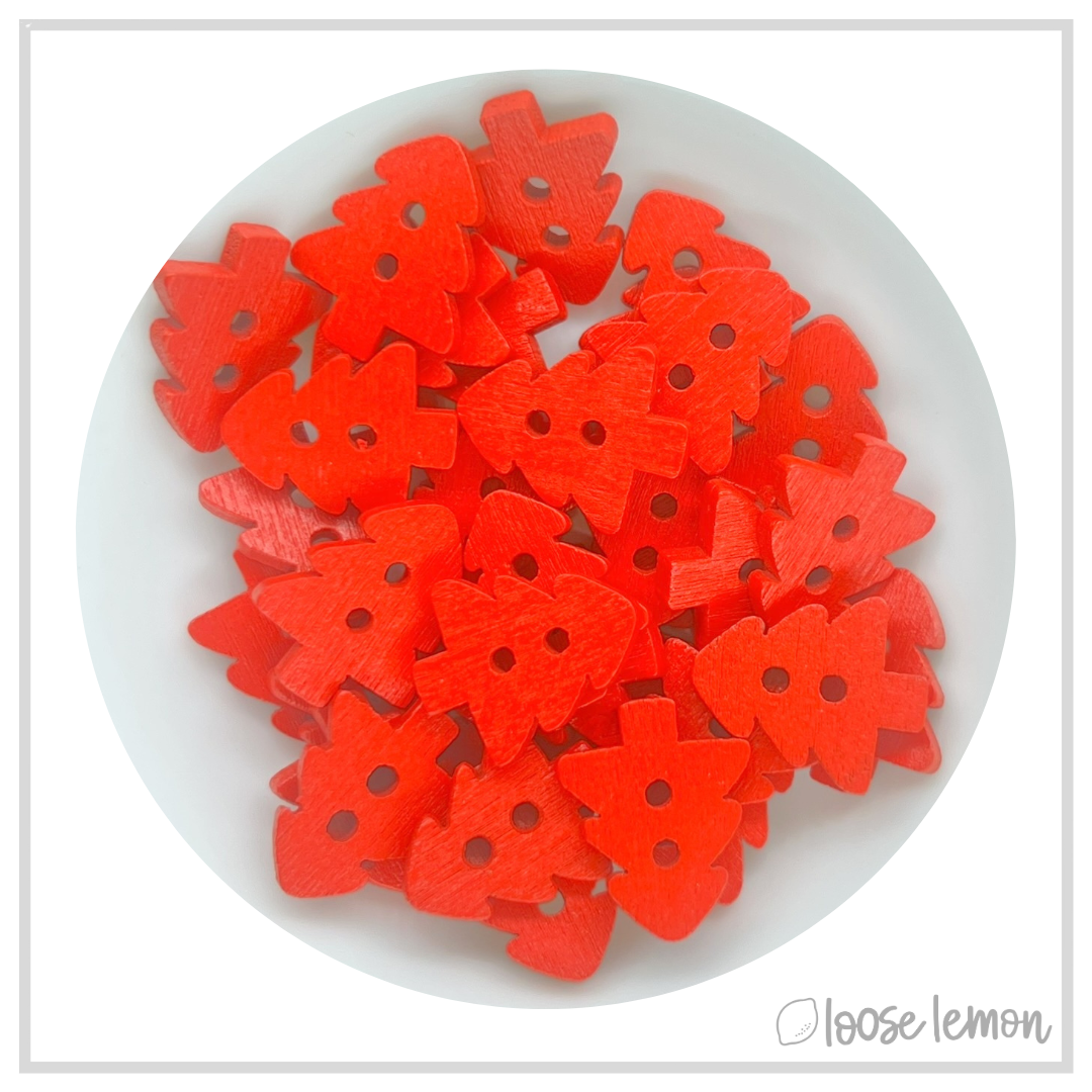 Holiday Buttons x 9 | Red Tree