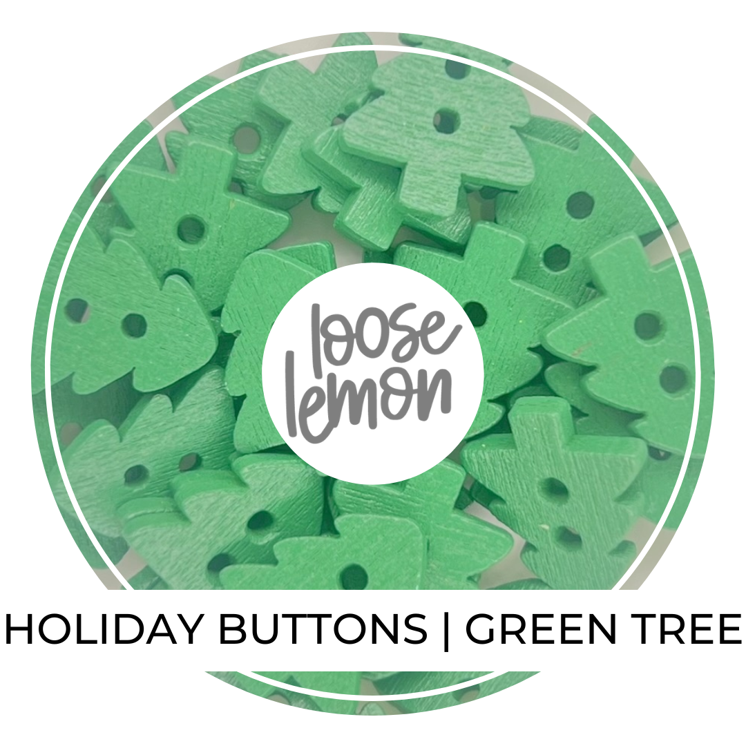 Holiday Buttons x 9 | Green Tree