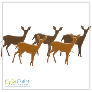 Christmas Deer Brads x 12 | Eyelet Outlet