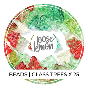 Glass Tree Beads x 25