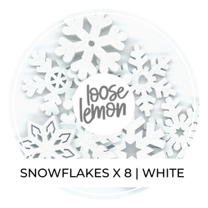 Wooden Snowflakes | White X 8 Pieces