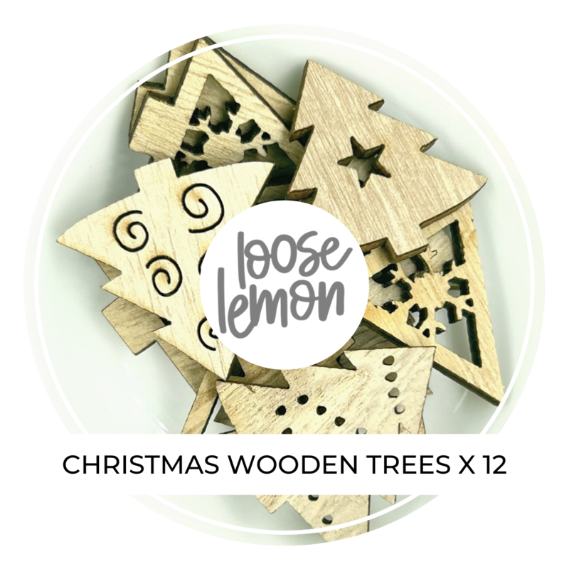 Christmas Wooden Shapes | Trees X 12 Pieces