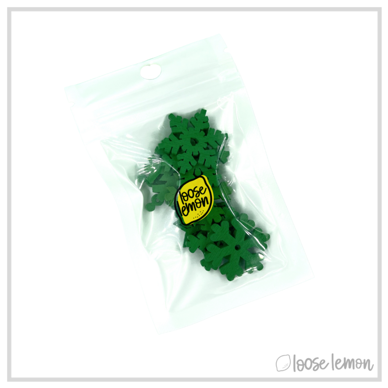 Wooden Snowflakes | Green X 8 Pieces