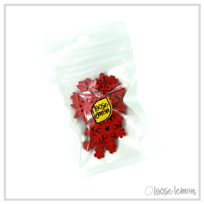 Wooden Snowflakes | Red X 8 Pieces