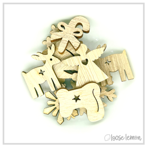 Christmas Wooden Shapes | Misc X 12 Pieces