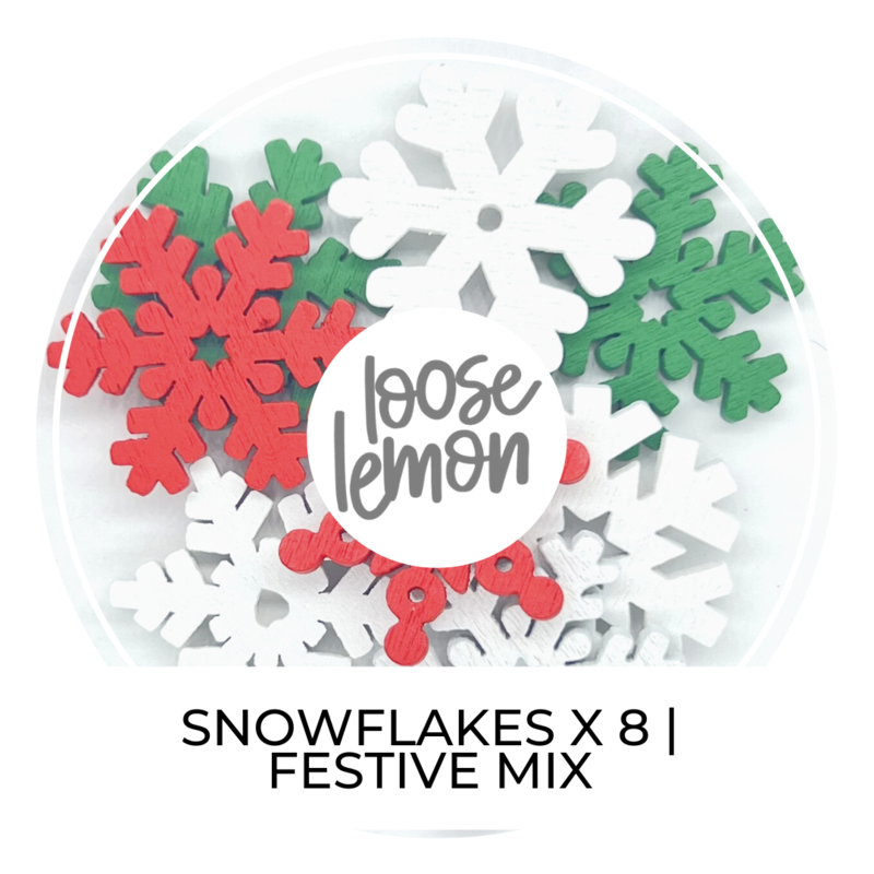 Wooden Snowflakes | Festive Mix X 8 Pieces