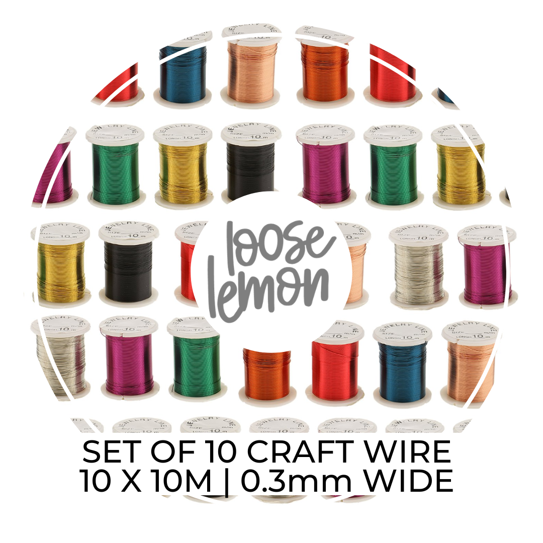 Set of 10 Copper Craft Wire (28ga) | 10M