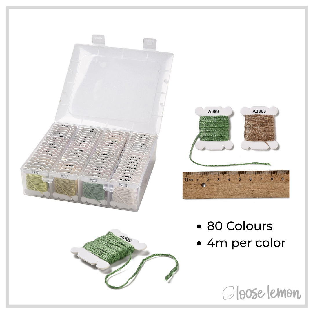 Embroidery Thread Boxed Sampler Set | 80 Pieces