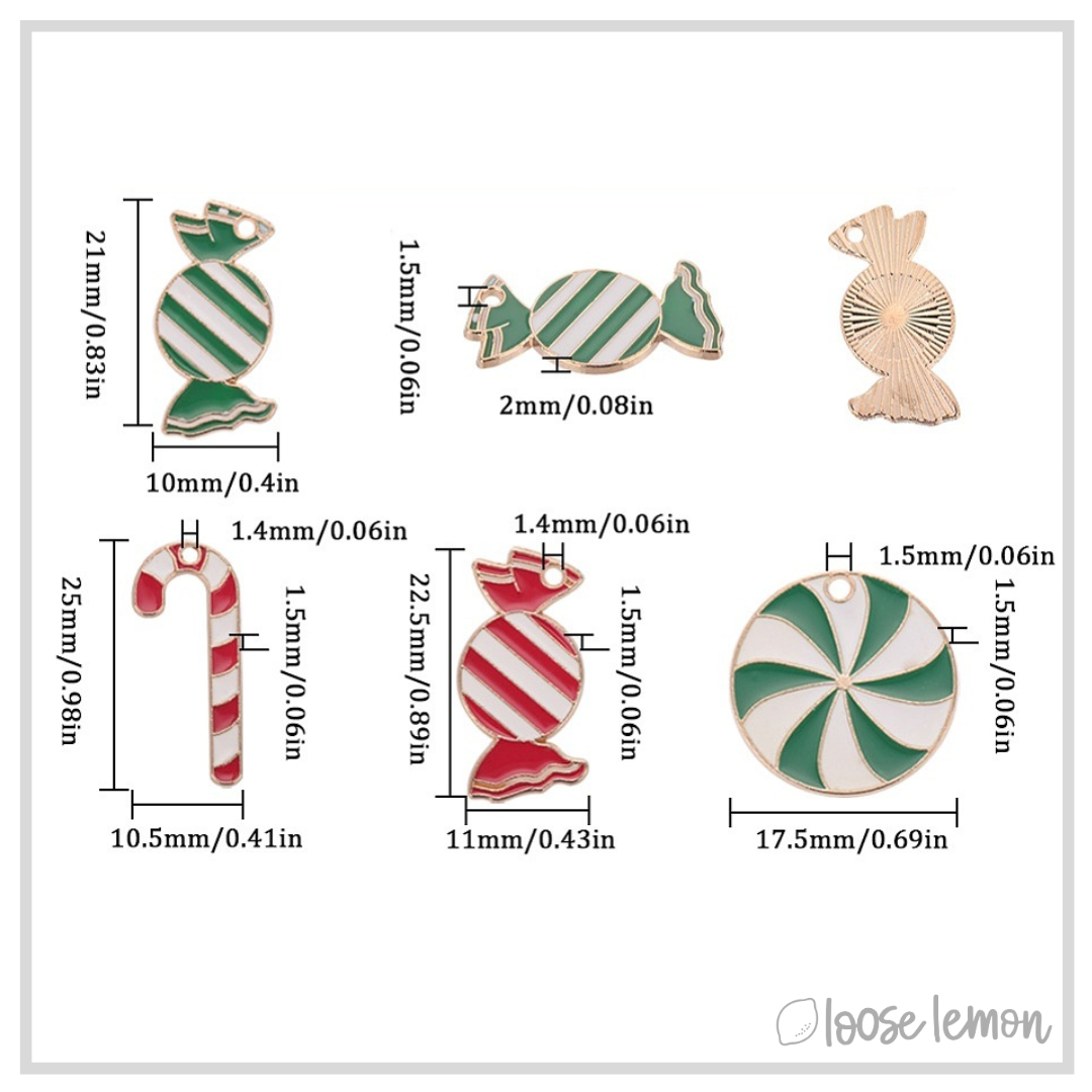 Christmas Enamel Charms x 16 | (SET C)