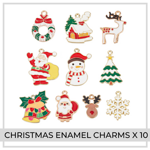 Christmas Enamel Charms x 10 | (SET B)