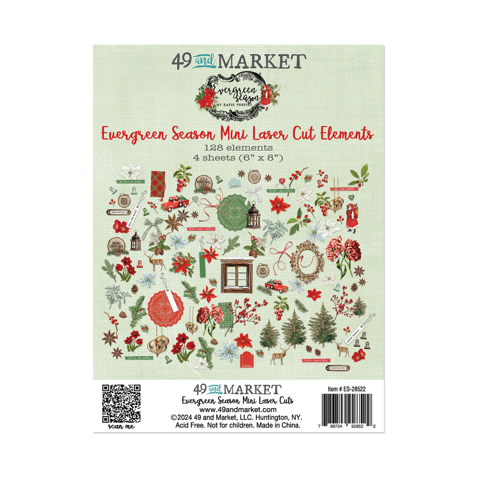 Evergreen Season Mini Laser Cut Elements (128 Pcs) | 49 and Market