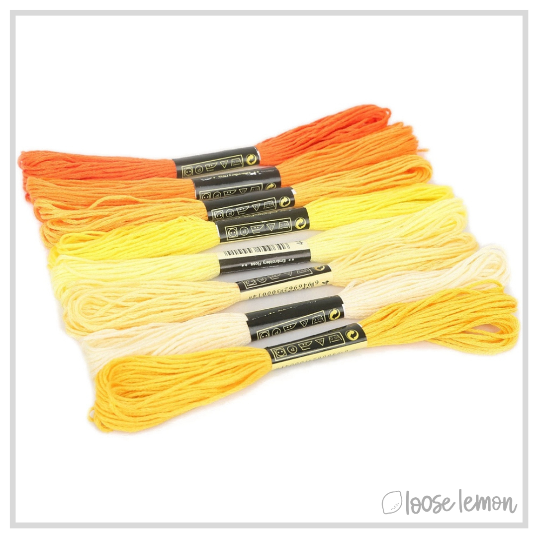 Embroidery Thread Set | 8 Pieces (Yellows)