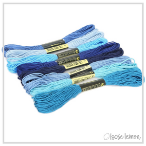 Embroidery Thread Set | 8 Pieces (Blues)
