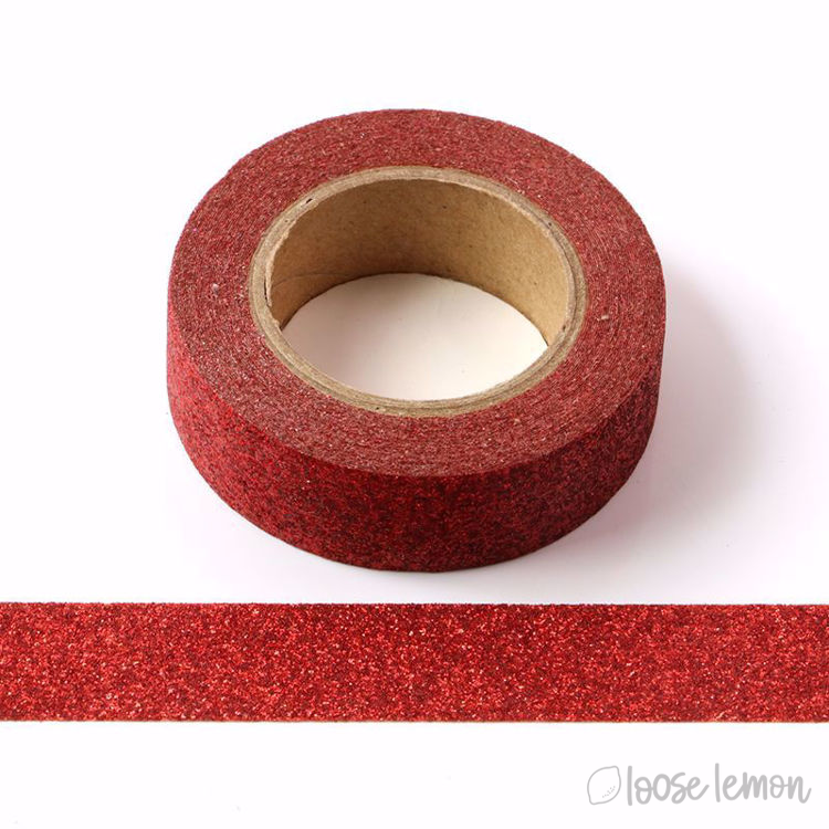 Red Glitter Washi Tape (10M)