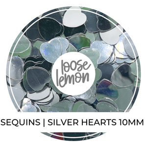 Sequins | Silver Hearts (10mm)