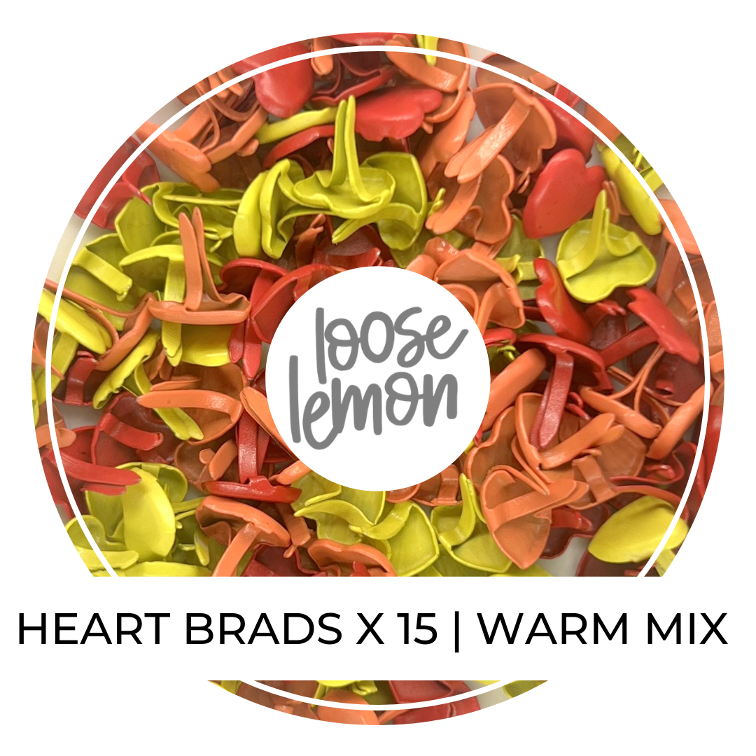 Heart Brads X 15 | Warm Mix