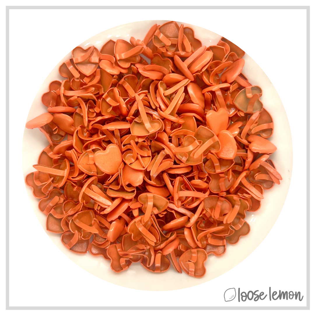 Heart Brads X 15 | Orange