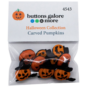 Halloween Buttons x 9 | Carved Pumpkins (Buttons Galore & More)