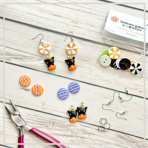 Halloween Buttons x 9 | Carved Pumpkins (Buttons Galore & More)