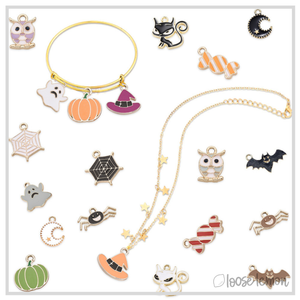 Halloween Enamel Charms x 12 | Fun Ghosts & More!