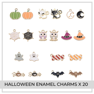 Halloween Enamel Charms x 20 | Pumpkins, Ghosts, Spiders, Owls & More!