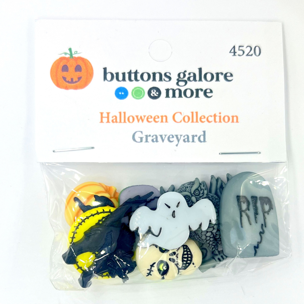 Halloween Buttons x 10 | Graveyard  (Buttons Galore & More)