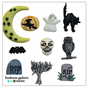 Halloween Buttons x 10 | Graveyard  (Buttons Galore & More)