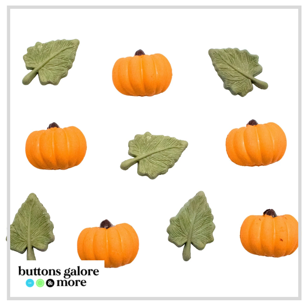 Halloween Buttons x 12 | Pumpkin Harvest  (Buttons Galore & More)